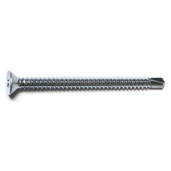 Midwest Fastener Self-Drilling Screw, #10 x 2-1/2 in, Zinc Plated Steel Flat Head Phillips Drive, 100 PK 50905